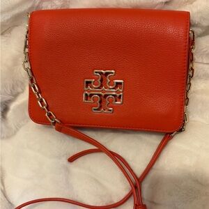 Tory Burch Orange Leather Crossbody Bag NWOT